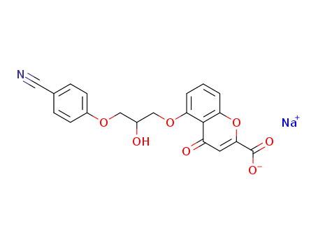 Molecular Structure of 50799-24-1 (sodium 5-[3-(4-cyanophenoxy)-2-hydroxypropoxy]-4-oxo-4H-chromene-2-carboxylate)