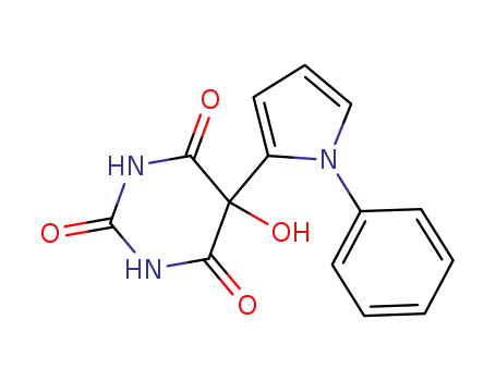 Molecular Structure of 82060-77-3 (5-Hydroxy-5-(1-phenyl-2-pyrrolyl)-2,4,6-(1H,3H,5H)pyrimidinetrione)