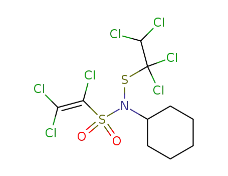 Molecular Structure of 71294-16-1 (N-cyclohexyl-N-(1,1,2,2-tetrachloroethylthio)trichlorovinylsulfonamide)