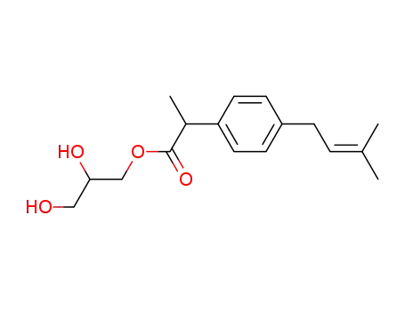 Benzeneacetic acid, a-methyl-4-(3-methyl-2-butenyl)-,
2,3-dihydroxypropyl ester