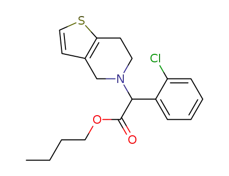 Molecular Structure of 90055-59-7 (Thieno[3,2-c]pyridine-5(4H)-acetic acid,
a-(2-chlorophenyl)-6,7-dihydro-, butyl ester)