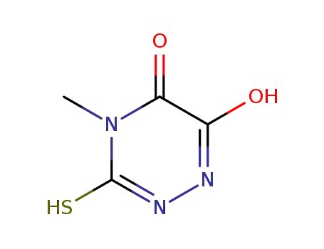 Molecular Structure of 21094-62-2 (3-mercapto-4-methyl-5-oxo-6-hydroxy-4,5-dihydro-1,2,4-triazine)