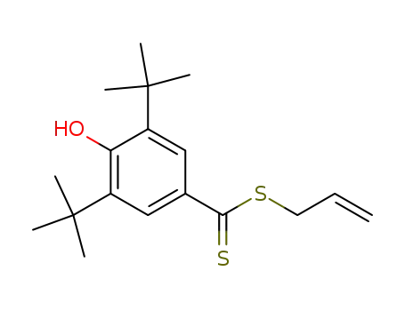 Molecular Structure of 52119-57-0 (Benzenecarbodithioic acid, 3,5-bis(1,1-dimethylethyl)-4-hydroxy-,
2-propenyl ester)