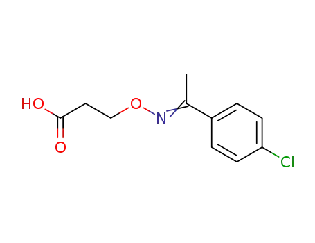 Molecular Structure of 63506-82-1 (Propanoic acid, 3-[[[1-(4-chlorophenyl)ethylidene]amino]oxy]-)