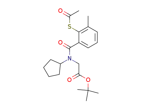 Molecular Structure of 83596-84-3 (Glycine, N-[2-(acetylthio)-3-methylbenzoyl]-N-cyclopentyl-,
1,1-dimethylethyl ester)