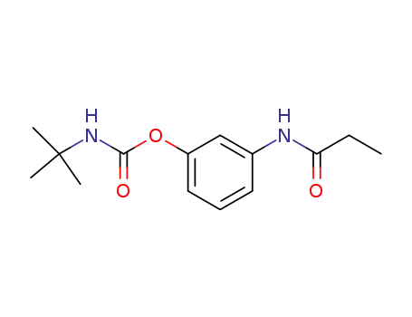 Molecular Structure of 17788-26-0 (tert-Butylcarbamic acid 3-(propionylamino)phenyl ester)