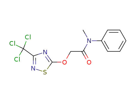 Molecular Structure of 89781-13-5 (Acetamide,
N-methyl-N-phenyl-2-[[3-(trichloromethyl)-1,2,4-thiadiazol-5-yl]oxy]-)