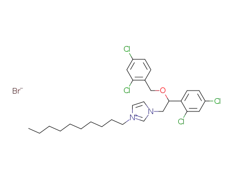 Molecular Structure of 57264-60-5 (3-decyl-1-(2-((2,4-dichlorobenzyl)oxy)-2-(2,4-dichlorophenyl)ethyl)-1H-imidazol-3-ium bromide)