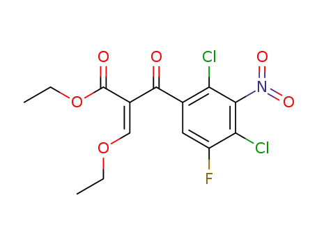 Molecular Structure of 106809-17-0 (ethyl 2-(2,4-dichloro-5-fluoro-3-nitrobenzoyl)-3-ethoxyacrylate)