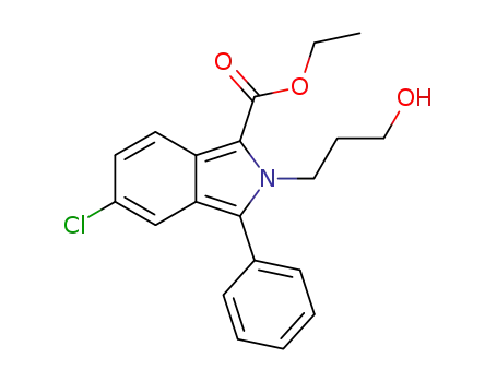 Molecular Structure of 61295-18-9 (2H-Isoindole-1-carboxylic acid, 5-chloro-2-(3-hydroxypropyl)-3-phenyl-,
ethyl ester)