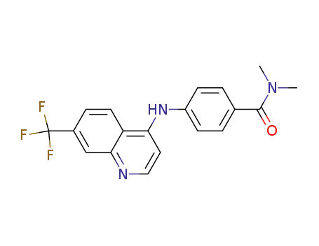 Molecular Structure of 64100-40-9 (Benzamide, N,N-dimethyl-4-[[7-(trifluoromethyl)-4-quinolinyl]amino]-)