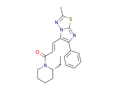 (-)-R-trans-N-[β-(2-Methyl-6-phenyl-imidazo[2,1-b]-1,3,4-thiadiazol-5-yl)-propenoyl]-2-ethyl-piperidine