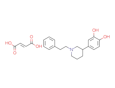 Molecular Structure of 62033-52-7 (4-[1-(2-phenylethyl)piperidin-3-yl]benzene-1,2-diol (2E)-but-2-enedioate (salt))