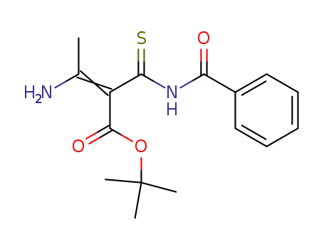 Molecular Structure of 84362-13-0 (t-butyl 3-amino-2-(N-benzoylthiocarbamoyl)crotonate)