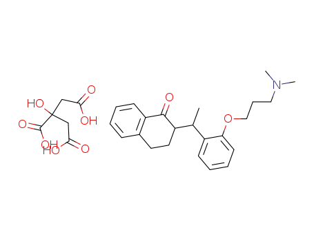 Molecular Structure of 71760-62-8 (2-[1-[2-[3-(dimethylamino)propoxy]phenyl]ethyl]-3,4-dihydro-1(2H)-naphthalenone, citrate salt)