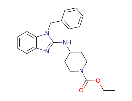 Molecular Structure of 83898-30-0 (ethyl 4-[[1-benzyl-1H-benzimidazol-2-yl]amino]piperidine-1-carboxylate)