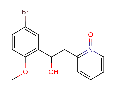 Molecular Structure of 65141-72-2 (2-Pyridineethanol, a-(5-bromo-2-methoxyphenyl)-, 1-oxide)