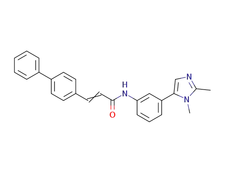 Molecular Structure of 361551-17-9 (3-biphenyl-4-yl-N-[3-(2,3-dimethyl-3H-imidazol-4-yl)phenyl] acrylamide)