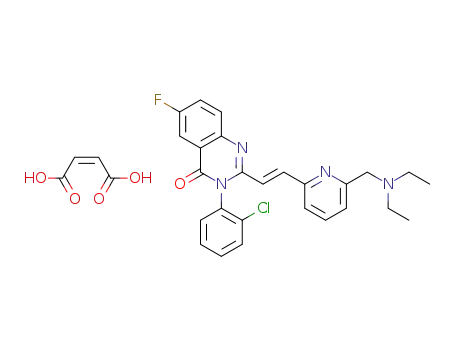 3-(2-chloro-phenyl)-2-[2-(6-diethylaminomethyl-pyridin-2-yl)-vinyl]-6-fluoro-3H-quinazolin-4-one maleate