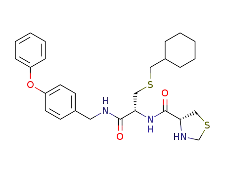 (2R)-N-(4-phenoxybenzyl)-3-cyclohexylmethylthio-2-((4R)-thiazolidin-4-ylcarbonylamino)propanamide