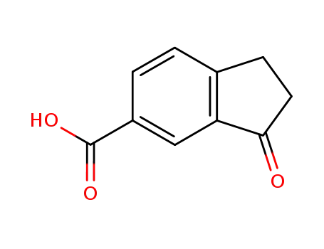 Molecular Structure of 60031-08-5 (1-Indanone-6-carboxylic acid)