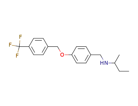 Molecular Structure of 66742-35-6 (Benzenemethanamine, N-(1-methylpropyl)-4-4-(trifluoromethyl)phenylmethoxy-)