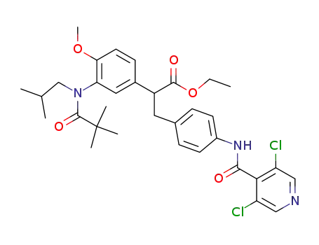 3-[4-(3,5-dichloropyridine-4-carbonylamino) phenyl]-2-{3-[(2,2-dimethylpropionyl)isobutylamino]-4-methoxyphenyl}propionic acid ethyl ester