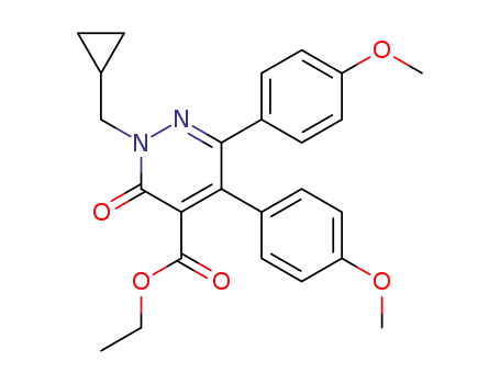 Molecular Structure of 288586-95-8 (5,6-bis(4-methoxyphenyl)-2-cyclopropylmethyl-4-ethoxycarbonyl-2H-pyridazin-3-one)