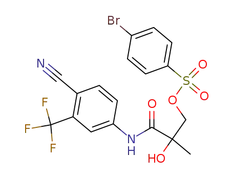 (+/-)-N-[4-cyano-3-trifluoromethyl-phenyl]-2-hydroxy-3-[4-bromophenyl-sulfonyloxy]-2-methyl-propionamide