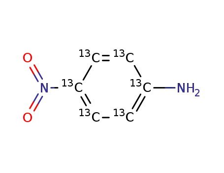 Molecular Structure of 1028361-70-7 (4-nitro[<sup>13</sup>C<sub>6</sub>]aniline)
