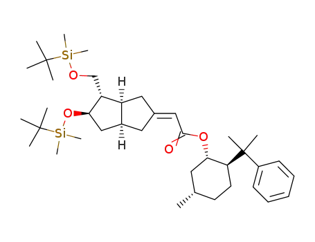 [(3aS,4S,5R,6aS)-5-(tert-Butyl-dimethyl-silanyloxy)-4-(tert-butyl-dimethyl-silanyloxymethyl)-hexahydro-pentalen-(2E)-ylidene]-acetic acid (1S,2R,5S)-5-methyl-2-(1-methyl-1-phenyl-ethyl)-cyclohexyl ester