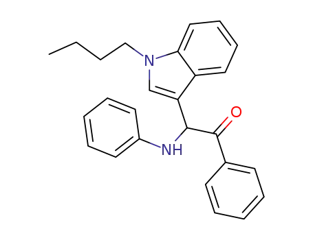 Molecular Structure of 73410-73-8 (Ethanone, 2-(1-butyl-1H-indol-3-yl)-1-phenyl-2-(phenylamino)-)