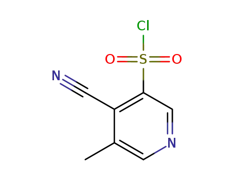 Molecular Structure of 924886-37-3 (3-Pyridinesulfonyl chloride, 4-cyano-5-methyl-)