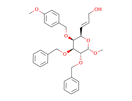 Molecular Structure of 131529-30-1 (methyl (E)-2,3-di-O-benzyl-6,7-dideoxy-4-O-(4-methoxybenzyl)-α-D-galacto-oct-6-enoside)