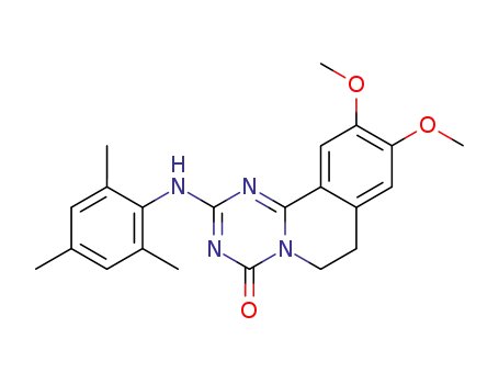 Molecular Structure of 85686-90-4 (4H-1,3,5-Triazino[2,1-a]isoquinolin-4-one,
6,7-dihydro-9,10-dimethoxy-2-[(2,4,6-trimethylphenyl)amino]-)