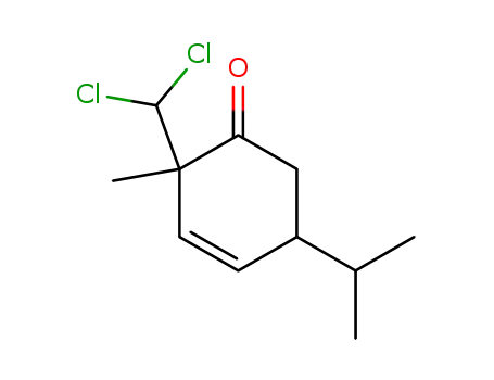 Molecular Structure of 26775-49-5 (2-dichloromethyl-5-isopropyl-2-methyl-cyclohex-3-enone)