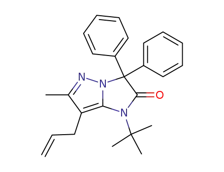 Molecular Structure of 89726-29-4 (1H-Imidazo[1,2-b]pyrazol-2(3H)-one,
1-(1,1-dimethylethyl)-6-methyl-3,3-diphenyl-7-(2-propenyl)-)