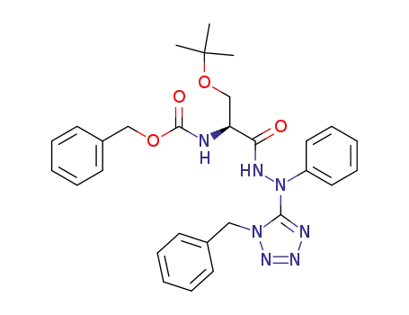 Molecular Structure of 88104-52-3 (L-Serine, O-(1,1-dimethylethyl)-N-[(phenylmethoxy)carbonyl]-,
2-phenyl-2-[1-(phenylmethyl)-1H-tetrazol-5-yl]hydrazide)