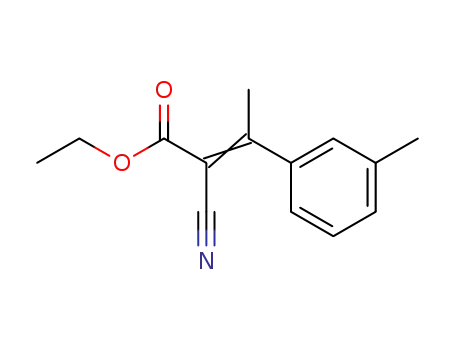 Molecular Structure of 19355-28-3 (2-Butenoic acid, 2-cyano-3-(3-Methylphenyl)-, ethyl ester)