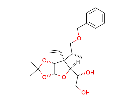 (2R,3R,4S,5S)-4-<(1R)-1-<(benzyloxy)methyl>ethyl>-5-<(1R)-1,2-dihydroxyethyl>-2,3-(isopropylidenedioxy)-4-vinyltetrahydrofuran