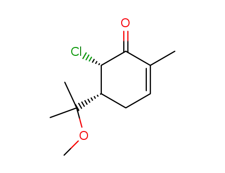 Molecular Structure of 99745-77-4 ((5R,6S)-6-Chloro-5-(1-methoxy-1-methyl-ethyl)-2-methyl-cyclohex-2-enone)