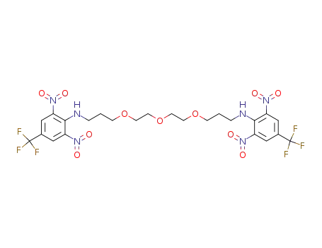 Molecular Structure of 129199-90-2 (N,N'-Bis(2',6'-dinitro-4'-trifluoromethylphenyl)-4,7,10-trioxa-1,13-tridecadiamine)
