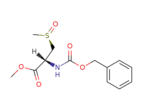Molecular Structure of 87862-99-5 (L-Alanine, 3-(methylsulfinyl)-N-[(phenylmethoxy)carbonyl]-, methyl ester,
(R)-)