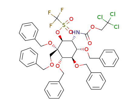 1L-1,4,5,6-tetra-O-benzyl-4-C-benzyloxymethyl-2-desoxy-2-<(2,2,2-trichloroethoxy)carbonylamino>-3-O-<(trifluoromethyl)sulfonyl>-muco-inosite