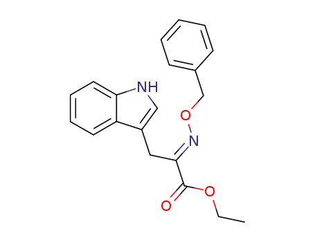 Molecular Structure of 87843-29-6 (1H-Indole-3-propanoic acid, a-[(phenylmethoxy)imino]-, ethyl ester, (E)-)