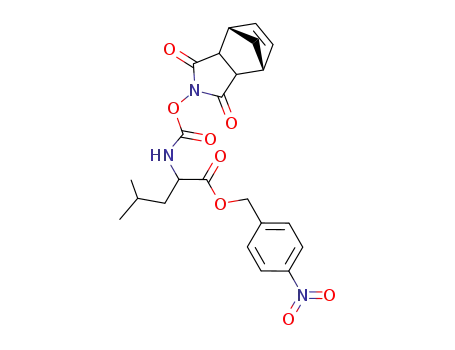 Molecular Structure of 102609-47-2 (2-((1S,7R)-3,5-Dioxo-4-aza-tricyclo[5.2.1.0<sup>2,6</sup>]dec-8-en-4-yloxycarbonylamino)-4-methyl-pentanoic acid 4-nitro-benzyl ester)