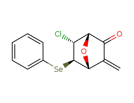 (-)-(1S,4R,5R,6R)-5-exo-(benzeneselenyl)-6-endo-chloro-3-methylidene-7-oxabicyclo<2.2.1>heptan-2-one