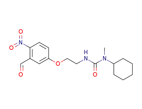 Molecular Structure of 105728-44-7 (Urea, N-cyclohexyl-N'-[2-(3-formyl-4-nitrophenoxy)ethyl]-N-methyl-)