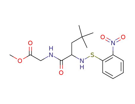 Molecular Structure of 88319-48-6 (Glycine, N-[4-methyl-N-[(2-nitrophenyl)thio]-L-leucyl]-, methyl ester)