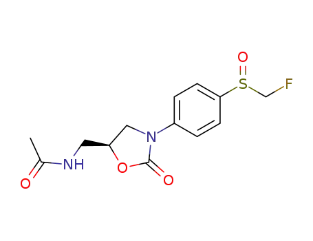 (S)-N-<<3-<4-<(fluoromethyl)sulfinyl>phenyl>-2-oxo-5-oxazolidinyl>methyl>acetamide